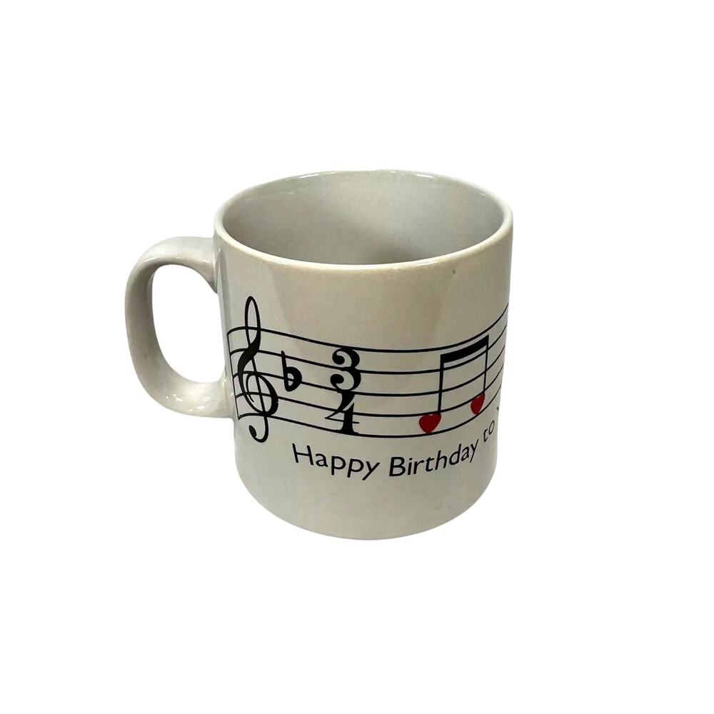 Birthday Song Mug Happy Birthday To You Music Notes On Staff Coffee Cup